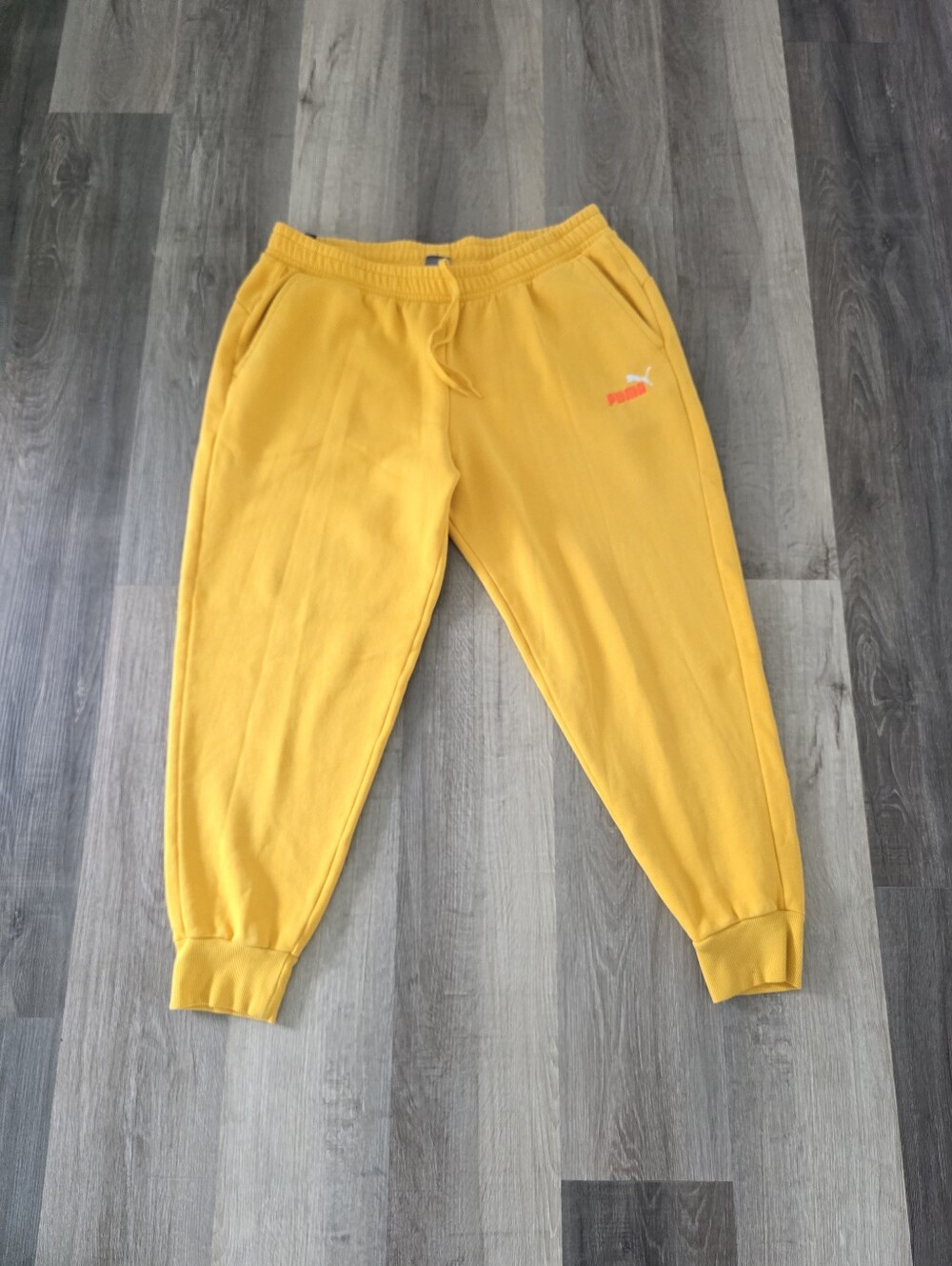 Puma Men's Bright Yellow Fleece Joggers Size XXL
